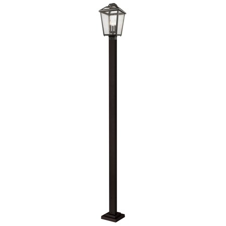 Z-Lite Bayland 3 Light Outdoor Post Light, Oil Rubbed Bronze And Clear Seedy 539PHBS-536P-ORB